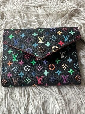 Louis Vuitton Black Multicolor Monogram Envelope Wallet